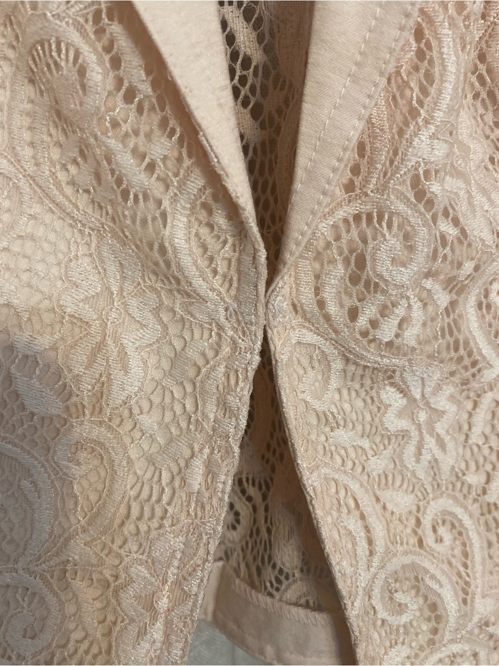 Candie's Pink Lace Moto Jacket Women's XL NWT Asymmetrical Rose Gold Zip - Picture 3 of 13